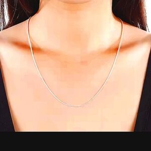 S925 Silver Stamped Elegant Snake Chain Necklace 18 Inches